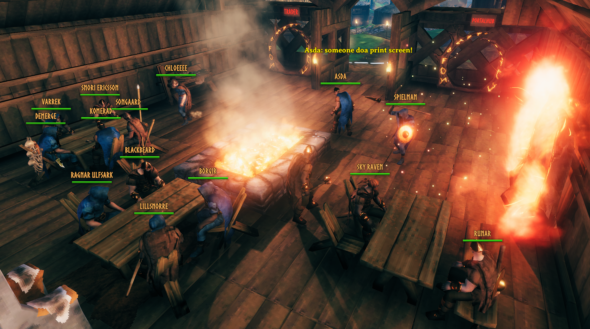 Community gathered for a boss expedition