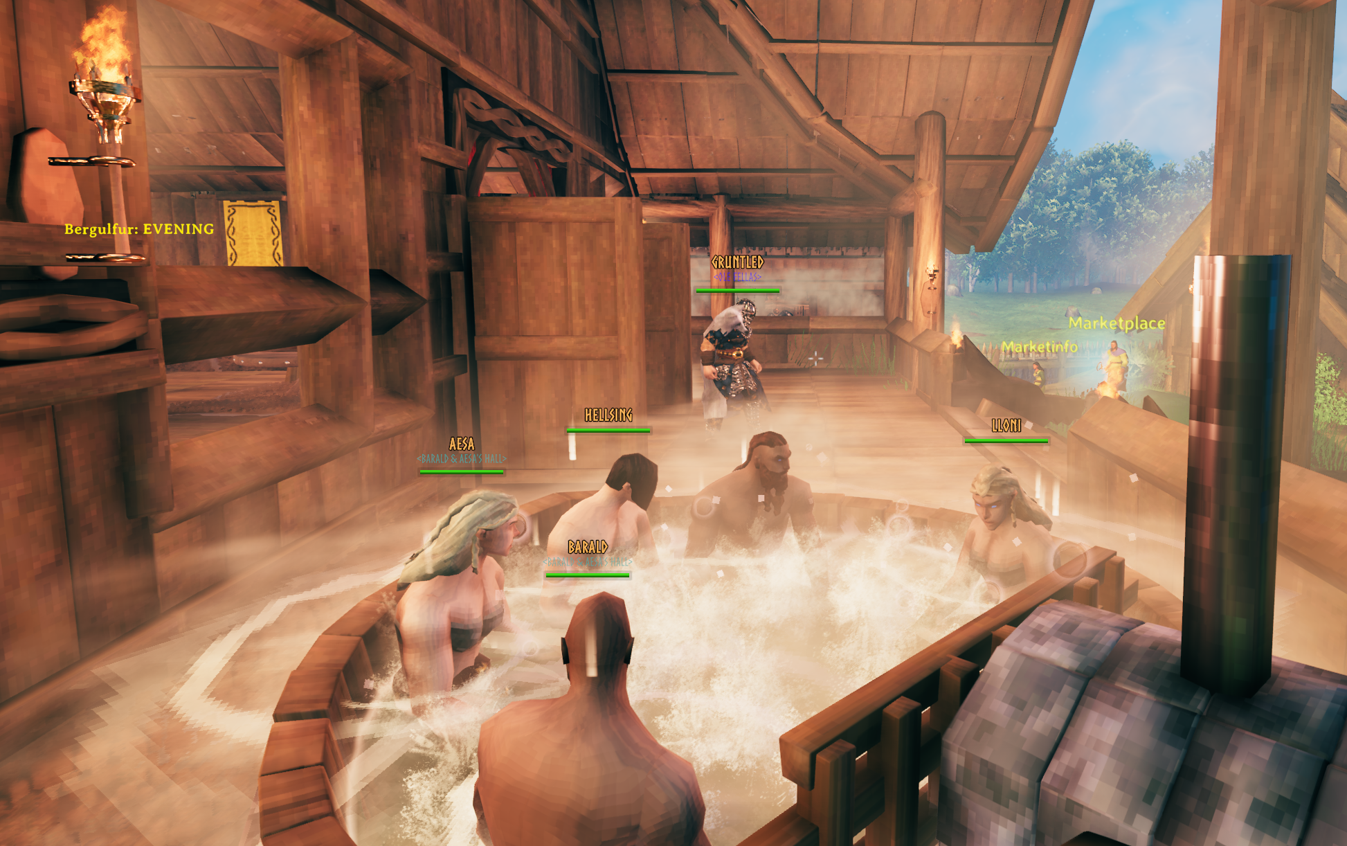 Community gathered for a boss expedition